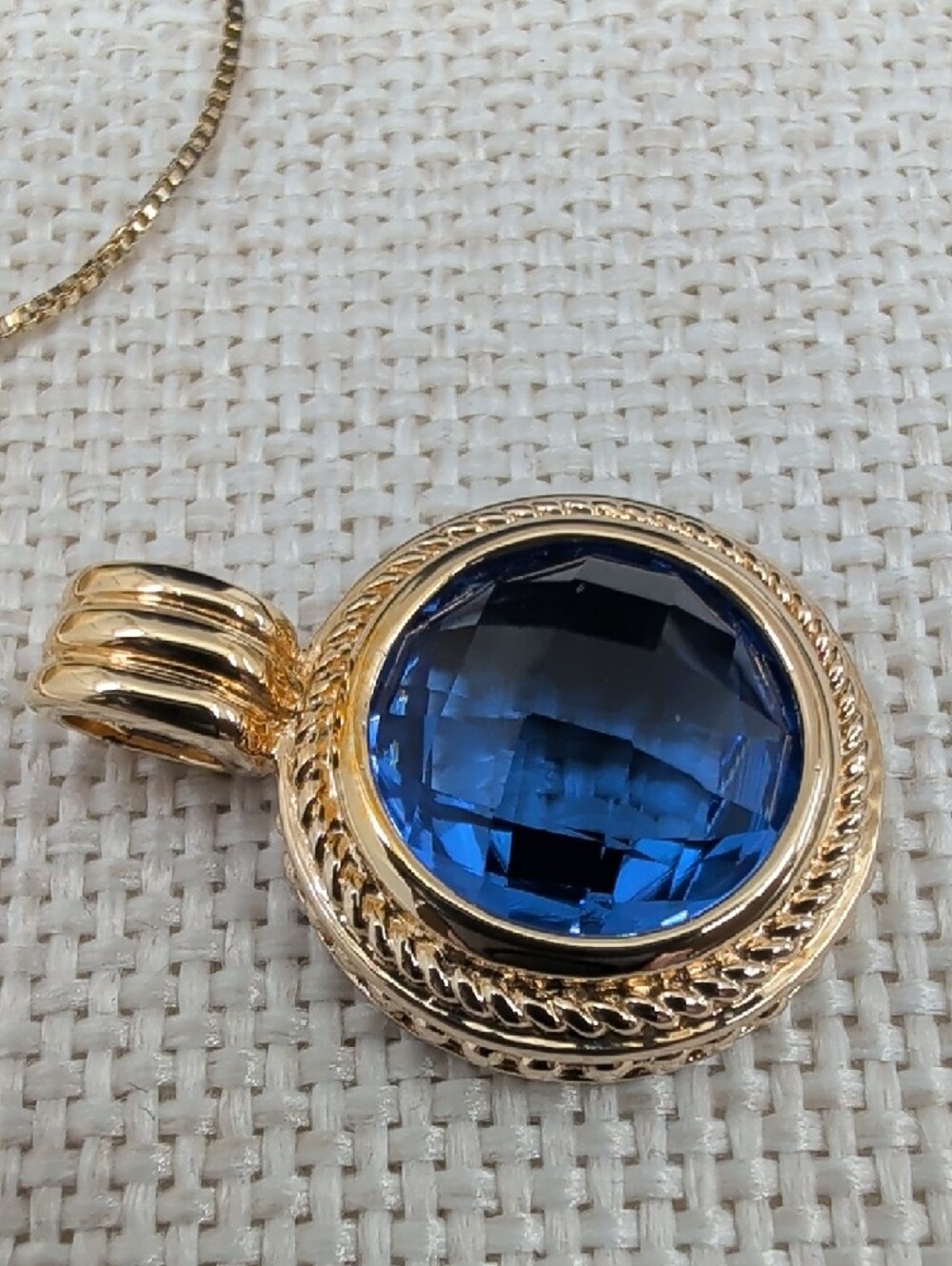 Technibond 18kt Gold Bonded 925 Sterling Tanzanite Etruscan Pendant 18" - Picture 12 of 17